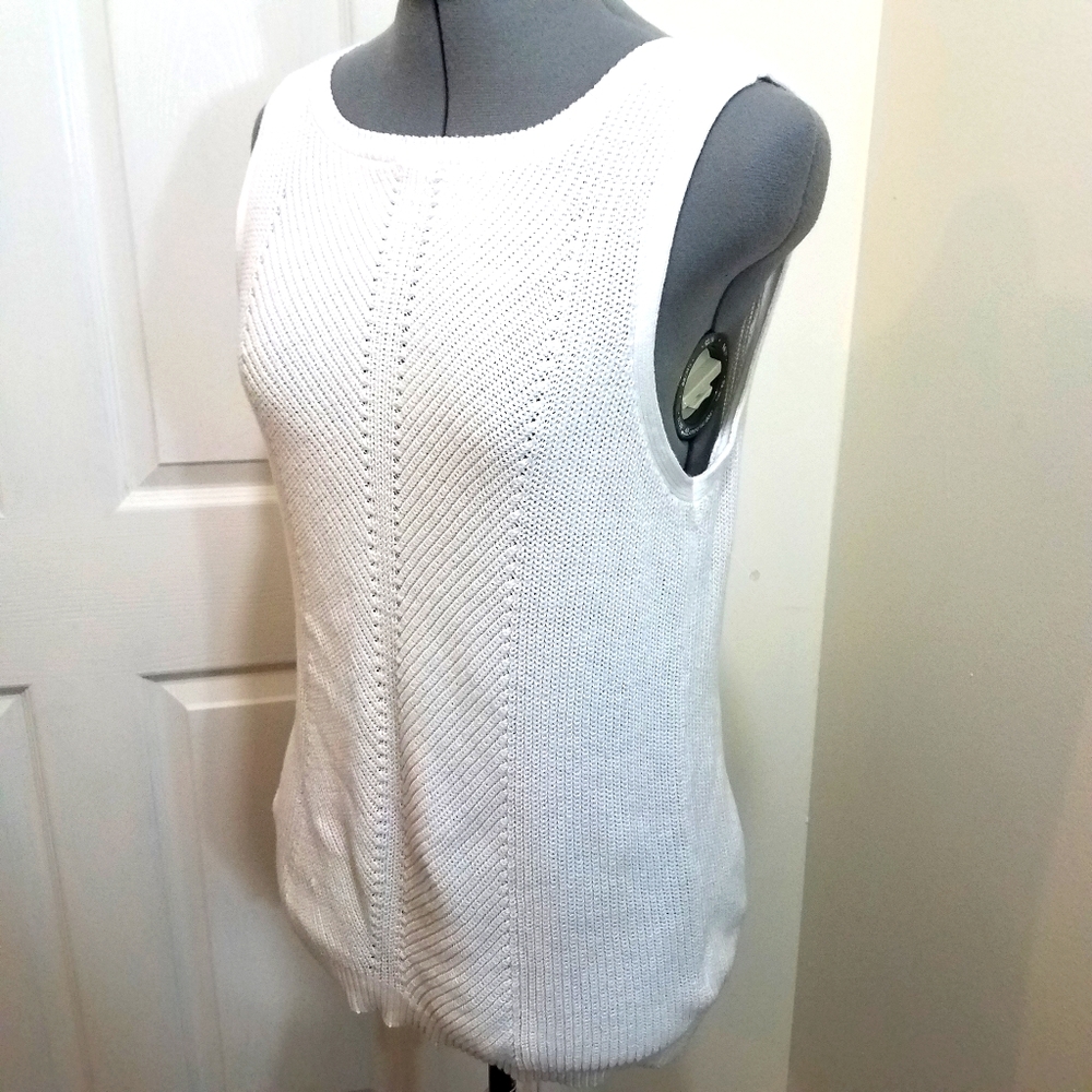 Jones NY 90s chunky white cable knit sweater top S